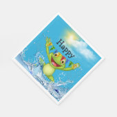 Birthday Frog springt aus dem Wasser Serviette (Ecke)