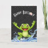 Birthday Frog springt unser Wasser Karte (Vorderseite)