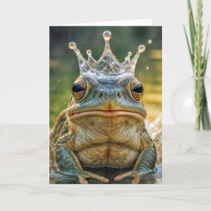 Birthday Frog Tragen einer Wasserschlauchkrone Karte