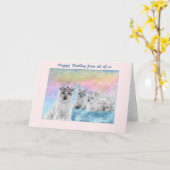 Birthday from all of us, west highland terrier dog karte (Gelbe Blume)