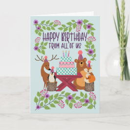 Birthday From All Woodland Animals Karte