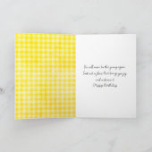 Birthday Frosch auf einer gelben Sonnenblume Karte (Innenseite)