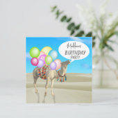 Birthday Fun Adult Moderne farbenfrohe Ballons Einladung (Stehend Vorderseite)