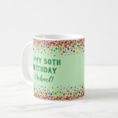 Birthday Fun Colorful Confetti Kaffeetasse (Vorderseite Links)
