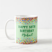 Birthday Fun Colorful Confetti Kaffeetasse (Links)