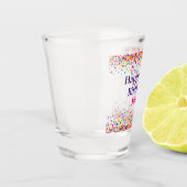 Birthday Fun Colorful Confetti Name hinzufügen Schnapsglas (Links)