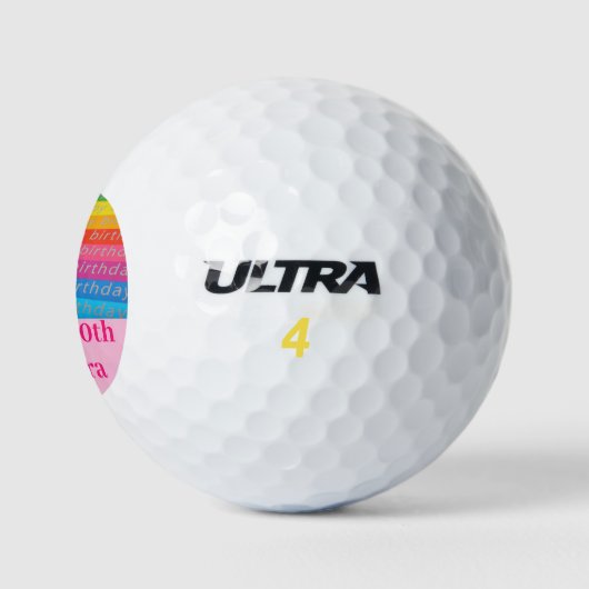 Birthday Fun Colorful Rainbow Golfball (Logo)