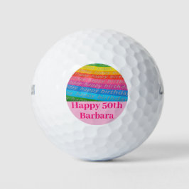 Birthday Fun Colorful Rainbow Golfball