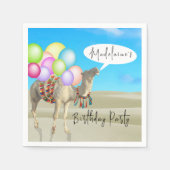 Birthday Fun Desert Camel Balloons farbenfroh Serviette (Vorderseite)