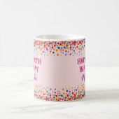 Birthday Fun Pink Colorful Confetti Kaffeetasse (Mittel)