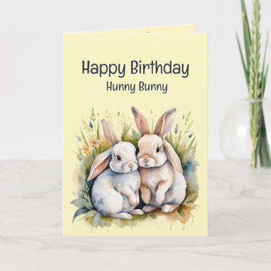 Birthday Fun Sweetheart Hunny Bunny Animal Art Karte (Vorderseite)