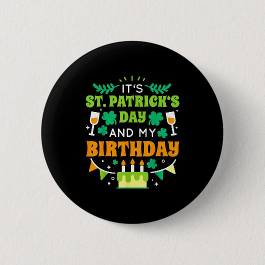 Birthday Funny Born On St Patricks Day 2020 Button (Vorderseite)