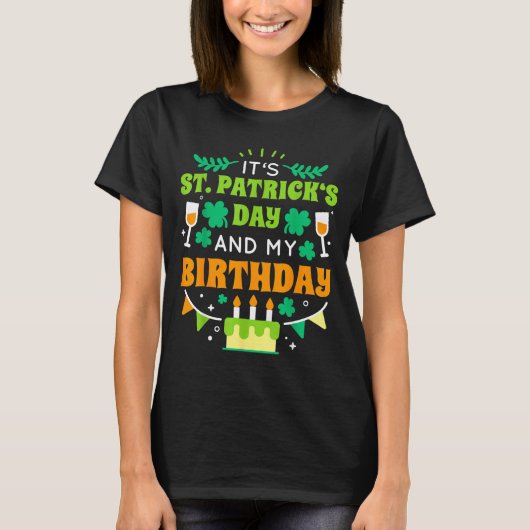 Birthday Funny Born On St Patricks Day 2020  T-Shirt (Vorderseite)