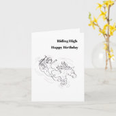 Birthday G Card : Riding High . Karte (Gelbe Blume)
