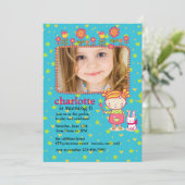 Birthday Garden Foto Einladung (Stehend Vorderseite)