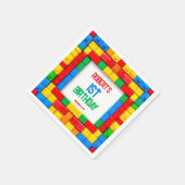 Birthday Gebäude Blocks Party Napkins Serviette (Ecke)