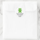 Birthday Gefallen Glitzer Green Sweet Bear White Runder Aufkleber (Tasche)