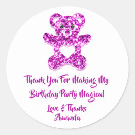 Birthday Gefallen Pinky Heart Baby Sweet Bear Runder Aufkleber