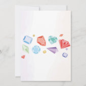 Birthday Gem Party Crystals Blue Red Geode Einladung (Rückseite)