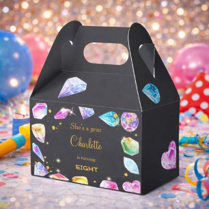 Birthday Gem Party Crystals Girl's Aquarell Geschenkschachtel