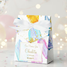 Birthday Gem Party Crystals Girl's Aquarell