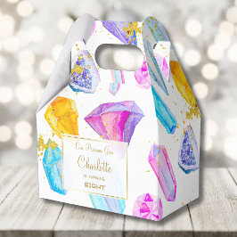 Birthday Gem Party Crystals Girl's Aquarell Geschenkschachtel