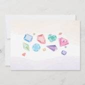 Birthday Gem Party Crystals Girl's Pastel Foto Einladung (Rückseite)