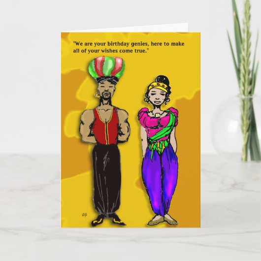 Birthday Genies Karte (Vorderseite)