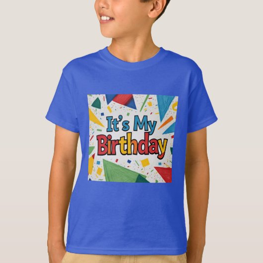 Birthday Geometric Confetti boys T-Shirt (Vorderseite)