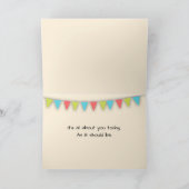 Birthday Geometric Wood On Sand Design Karte (Innenseite)