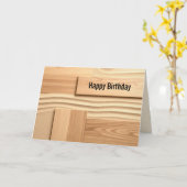 Birthday Geometric Wood On Sand Design Karte (Gelbe Blume)
