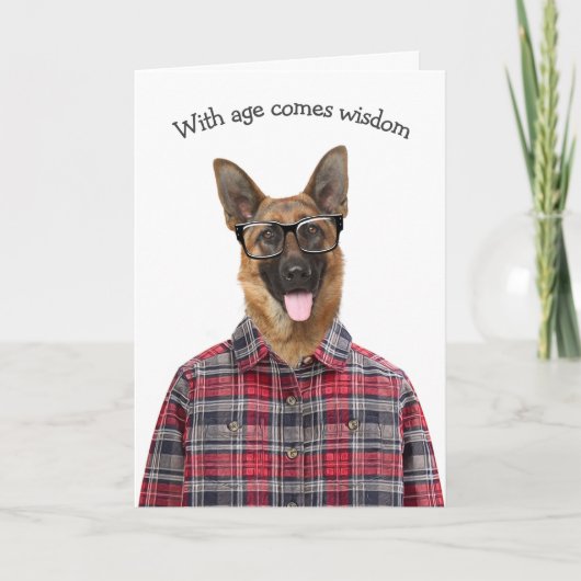 Birthday German Shepherd Hunde Humor Karte (Vorderseite)