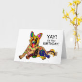 Birthday German Shepherd Kaleidoscope Collection Karte (Gelbe Blume)