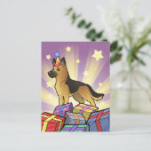 Birthday German Shepherd Postkarte (Stehend Vorderseite)