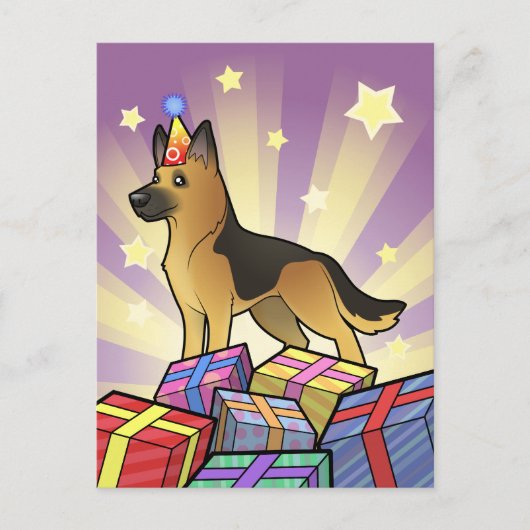 Birthday German Shepherd Postkarte (Vorderseite)
