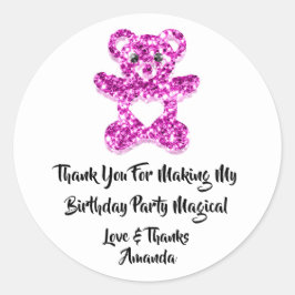 Birthday Gevor Pink Heart Baby Sweet Bear Runder Aufkleber