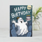 Birthday Ghost Einladung (Stehend Vorderseite)
