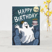 Birthday Ghost Karte (Gelbe Blume)