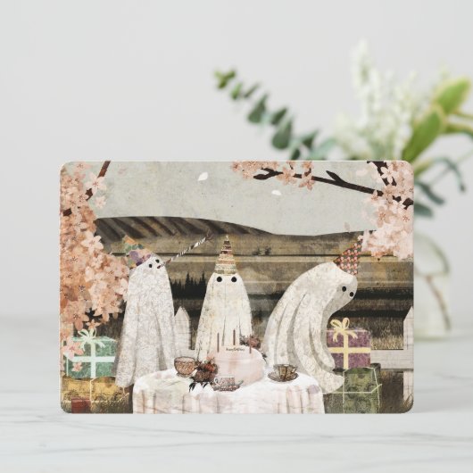 Birthday Ghosts Einladung (Stehend Vorderseite)