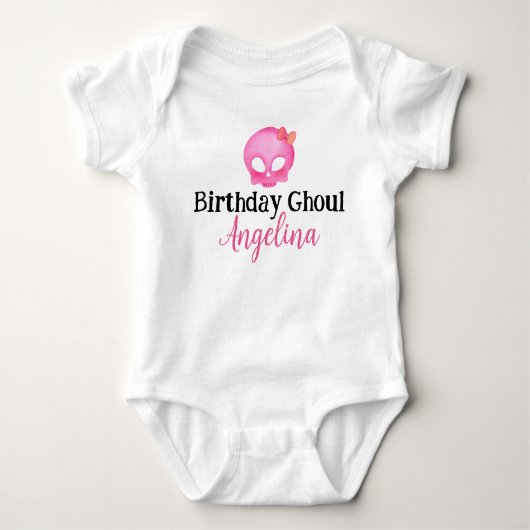 Birthday Ghoul Skeleton Baby Party Shirt Bodysuit (Vorderseite)