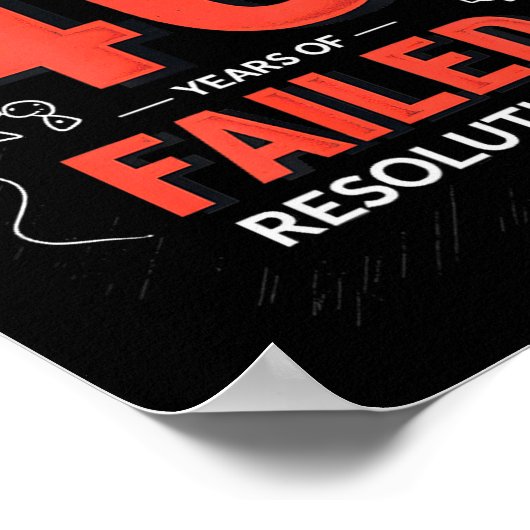 Birthday Gift_ 40 Years Of Failed Resolutions Humo Poster (Ecke)