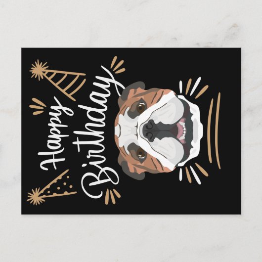 Birthday Gift English Bulldog Postkarte (Vorderseite)