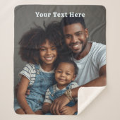 Birthday Gift for Dad Sherpa Blankets Photo Text Sherpadecke (Vorderseite)
