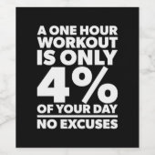 Birthday Gift One Hour Workout No Excuses Weinetikett (Einzelnes Label)