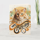 Birthday Ginger Cat Abstrakt Karte (Vorderseite)