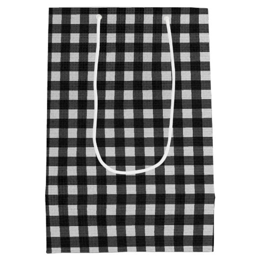 Birthday Gingham mit Zipper Mittlere Geschenktüte (Rückseite)