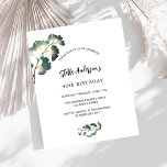 Birthday Ginkgo grüne weiße Schriftzeichen Einladu<br><div class="desc">Vorderseite: ein stilvoller weißer Hintergrund mit schlichten goldenen Ginkgo-Blätter. Personalisieren Sie Ihren Namen und Ihre Party-Daten und fügen Sie diese hinzu. Zurück: smaragdgrünes Hintergrund. 1 Blatt = 1 Einladung mit Druckkante bis Kante.</div>