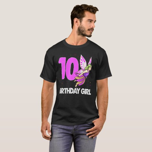 Birthday Girl 10 Womens Fairy Liebe T-Shirts Gebur (Vorne ganz)