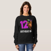 Birthday Girl 12 Reiten Reiten Liebe Party Sweatshirt (Vorne ganz)