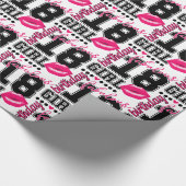 birthday girl, 18. Geburtstag Geschenkpapier pink (Ecke)
